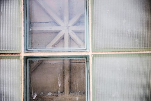 MIKAELA MACKENZIE / WINNIPEG FREE PRESS

Parts of the glass block where the original window design can be seen through at the Ukrainian Labour Temple, which is undergoing renovations to make it accessible, in Winnipeg on Wednesday, March 4, 2020. For Sol Israel story.
Winnipeg Free Press 2019.