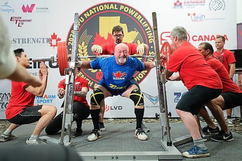 RUTH BONNEVILLE  /  WINNIPEG FREE PRESS 

SPORTS - National Powerlifting Championships

Ron Strong breaks the Canadian National record as he lifts 233.5 KG (514.7lbs) squat in the 120 KG, age 60 - 69 category at the Canadian National Powerlifting Championships at the Victoria Inn Hotel & Convention Centre Wednesday.  

The 3 day event from March 3-7 has 428 of Canadas strongest lifters hoping to break national records in the squat, bench press, and deadlift events and features athletes of all ages (16 all the way up to 73) and abilities including two Paralympic powerlifters competing.

See Taylor Allen's story.
March 4th,  2020
