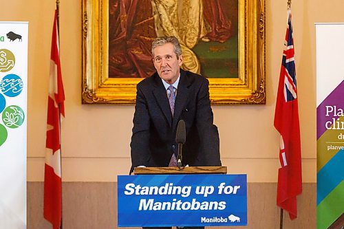 MIKE DEAL / WINNIPEG FREE PRESS
Premier Brian Pallister says that his government will implement a flat $25-per-tonne Green Levy and reduce the PST to six per cent during an announcement Thursday morning. 
200305 - Thursday, March 05, 2020.