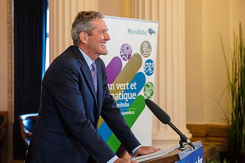 MIKE DEAL / WINNIPEG FREE PRESS
Premier Brian Pallister says that his government will implement a flat $25-per-tonne Green Levy and reduce the PST to six per cent during an announcement Thursday morning. 
200305 - Thursday, March 05, 2020.