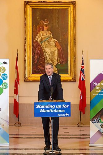 MIKE DEAL / WINNIPEG FREE PRESS
Premier Brian Pallister says that his government will implement a flat $25-per-tonne Green Levy and reduce the PST to six per cent during an announcement Thursday morning. 
200305 - Thursday, March 05, 2020.