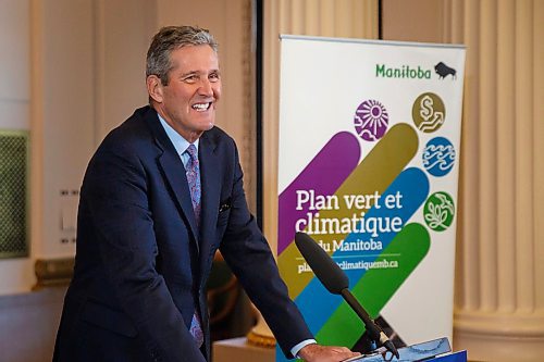 MIKE DEAL / WINNIPEG FREE PRESS
Premier Brian Pallister says that his government will implement a flat $25-per-tonne Green Levy and reduce the PST to six per cent during an announcement Thursday morning. 
200305 - Thursday, March 05, 2020.