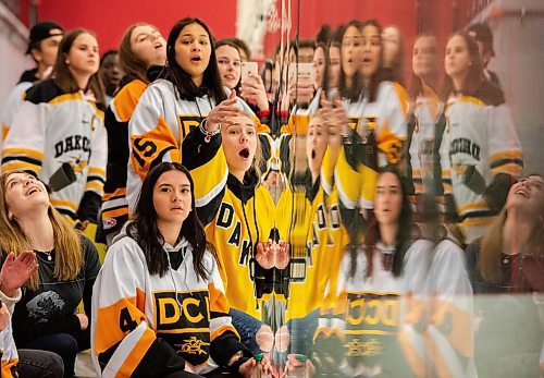 Mike Sudoma / Winnipeg Free Press
Disappointed Dakota Lancers fans sulk after St Pauls Crusaders scored in a shootout to win the WHSHL Championship title at Seven Oaks Arena Thursday night
March 5, 2020