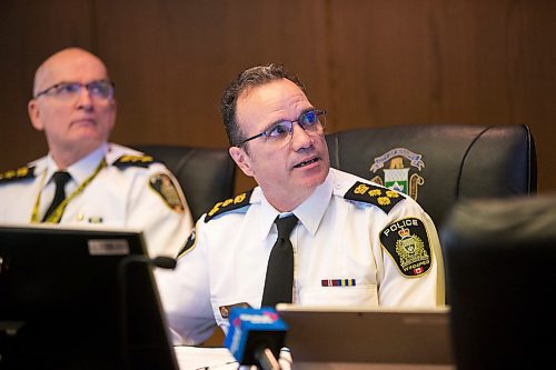 MIKAELA MACKENZIE / WINNIPEG FREE PRESS

Police chief Danny Smyth speaks at the Police Board meeting at City Hall in Winnipeg on Friday, March 6, 2020. For Danielle Da Silva story.
Winnipeg Free Press 2019.