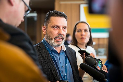 MIKAELA MACKENZIE / WINNIPEG FREE PRESS

Gord Delbridge president of the CUPE Local 500, responds to the 2020 budget at City Hall in Winnipeg on Friday, March 6, 2020. 
Winnipeg Free Press 2019.