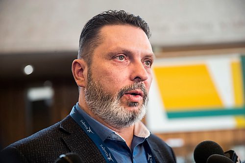 MIKAELA MACKENZIE / WINNIPEG FREE PRESS

Gord Delbridge president of the CUPE Local 500, responds to the 2020 budget at City Hall in Winnipeg on Friday, March 6, 2020. 
Winnipeg Free Press 2019.