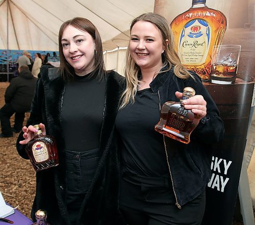 JASON HALSTEAD / WINNIPEG FREE PRESS

From left, Hannah Patterson and Nastasia Perrin of Vibrant Marketing/Diageo offer up samples of Crown Royal whisky at the Manitoba 150 reception on Feb. 14, 2020 at Festival du Voyageur. (See Social Page)