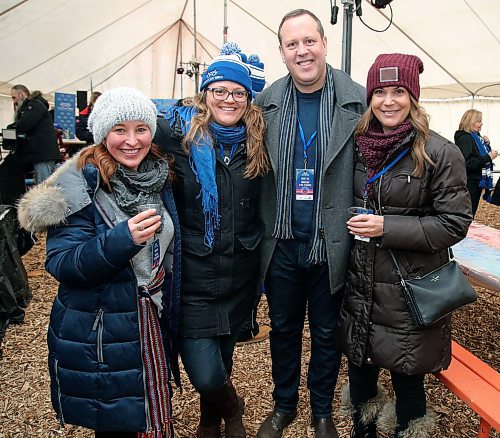 JASON HALSTEAD / WINNIPEG FREE PRESS

From left, Joanne Fershau, Liz Kaye (community outreach and engagement, Manitoba 150), Jason Smith (CEO, Manitoba 150) and Shelly Wiseman at the Manitoba 150 reception on Feb. 14, 2020 at Festival du Voyageur. (See Social Page)