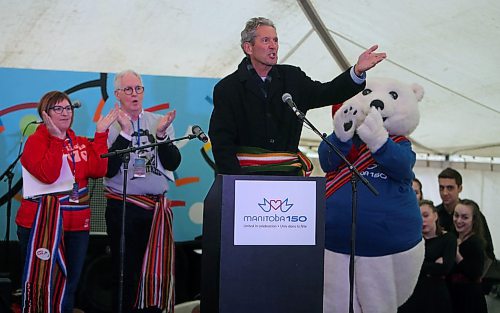 JASON HALSTEAD / WINNIPEG FREE PRESS

Premier Brian Pallister speaks at the Manitoba 150 reception on Feb. 14, 2020 at Festival du Voyageur. (See Social Page)