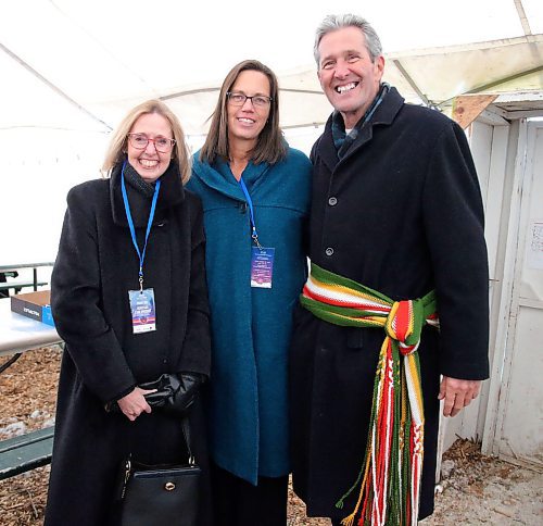 JASON HALSTEAD / WINNIPEG FREE PRESS

From left, Ashleigh Everett, Esther Pallister and Premier Brian Pallister at the Manitoba 150 reception on Feb. 14, 2020 at Festival du Voyageur. (See Social Page)