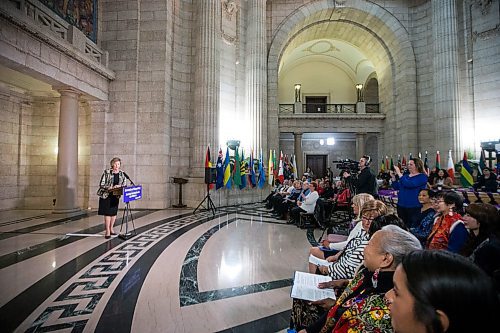 MIKAELA MACKENZIE / WINNIPEG FREE PRESS

Lieutenant governor Janice Filmon speaks at the Manitoba Legislative Building in Winnipeg on International Women's Day, Monday, March 9, 2020. 
Winnipeg Free Press 2019.