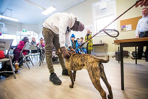 MIKAELA MACKENZIE / WINNIPEG FREE PRESS

Gatwach, 17, pets Gemma in the NEEDS class introducing dogs and pet ownership to newcomers in Winnipeg on Monday, March 9, 2020. For Eva Wasney story.
Winnipeg Free Press 2019.