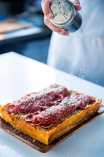 MIKAELA MACKENZIE / WINNIPEG FREE PRESS

Final touches are put on the Detroit-style pepperoni pizza at Tommy's Pizzeria in Winnipeg on Tuesday, March 10, 2020. 
Winnipeg Free Press 2019.