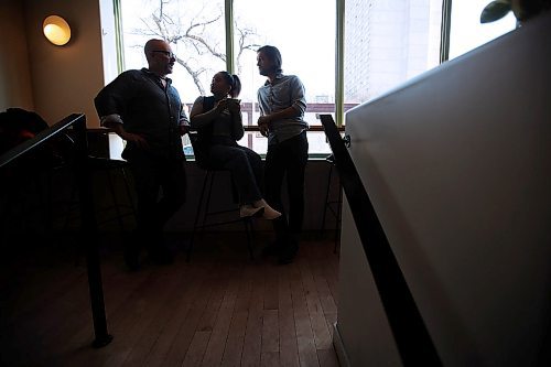 JOHN WOODS / WINNIPEG FREE PRESS
I Propose We Never See Each Other Again After Tonight director Sean Garrity, left, is photographed with actors Hera Nalem and Kristian Jordan in a cafe in Winnipeg Monday, March 10, 2020. The movie open March 20 and runs for 2 weeks at the Northgate cinema.

Reporter: King