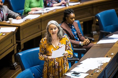 MIKAELA MACKENZIE / WINNIPEG FREE PRESS

NDP MLA Nahanni Fontaine speaks, delaying proceedings in the chamber, at the Manitoba Legislative Building in Winnipeg on Wednesday, March 11, 2020. 
Winnipeg Free Press 2019.