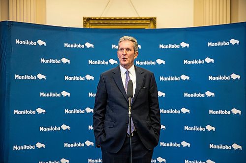 MIKAELA MACKENZIE / WINNIPEG FREE PRESS

Brian Pallister speaks to the media about the opposition delaying proceedings in the chamber on budget day at the Manitoba Legislative Building in Winnipeg on Wednesday, March 11, 2020. 
Winnipeg Free Press 2019.