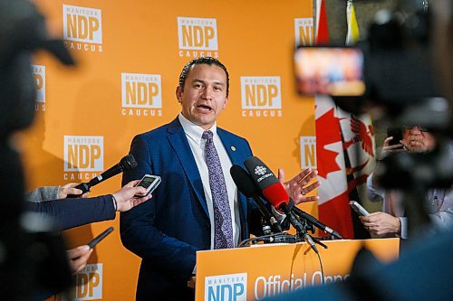 MIKAELA MACKENZIE / WINNIPEG FREE PRESS

Wab Kinew speaks to the media about delaying proceedings in the chamber at the Manitoba Legislative Building in Winnipeg on Wednesday, March 11, 2020. 
Winnipeg Free Press 2019.