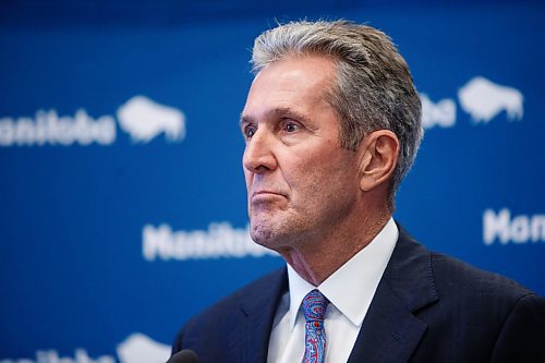 MIKAELA MACKENZIE / WINNIPEG FREE PRESS

Brian Pallister speaks to the media about the opposition delaying proceedings in the chamber on budget day at the Manitoba Legislative Building in Winnipeg on Wednesday, March 11, 2020. 
Winnipeg Free Press 2019.