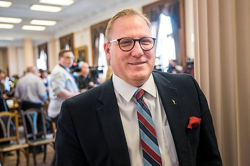 MIKAELA MACKENZIE / WINNIPEG FREE PRESS

Finance minister Scott Fielding speaks to the media about the 2020 provincial budget at the Manitoba Legislative Building in Winnipeg on Wednesday, March 11, 2020. 
Winnipeg Free Press 2019.