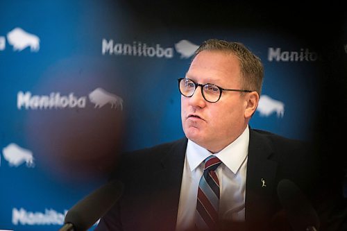 MIKAELA MACKENZIE / WINNIPEG FREE PRESS

Finance minister Scott Fielding speaks to the media about the 2020 provincial budget at the Manitoba Legislative Building in Winnipeg on Wednesday, March 11, 2020. 
Winnipeg Free Press 2019.