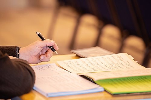 Mike Sudoma / Winnipeg Free Press
Adjudicator, Jean-Phillipe Tanguay, takes notes as performances go on during this years Winnipeg Music Festival at Fort Garry United Church Wednesday afternoon
March 11, 2020