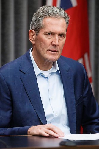 MIKE DEAL / WINNIPEG FREE PRESS
Premier Brian Pallister during the announcement that Manitoba's public schools will be closed for three weeks, starting March 23, as a proactive measure to slow the spread of the COVID-19 virus. The declaration was made at a press conference Friday afternoon at the Manitoba legislature by Education Minister Kelvin Goertzen who was accompanied by the Premier, Health Minister Cameron Friesen and chief provincial public health officer Dr. Brent Roussin.
200313 - Friday, March 13, 2020.