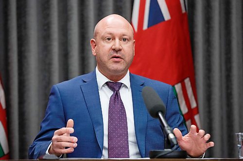 MIKE DEAL / WINNIPEG FREE PRESS
Dr. Brent Roussin, chief provincial public health officer during the provinces latest COVID-19 update Friday morning at the Manitoba legislature. 
200313 - Friday, March 13, 2020.