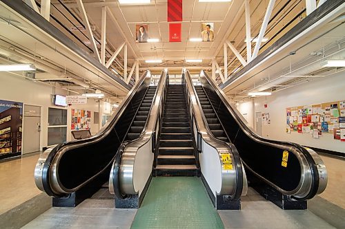 Mike Sudoma / Winnipeg Free Press
An Empty escalator inside one of the busiest hallway at the University of Winnipeg Friday afternoon
March 13, 2020