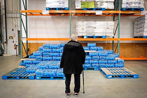 Daniel Crump / Winnipeg Free Press.¤Iris Stevens, age 72, shops at Costco in St. James on Saturday afternoon. Stevens is hoping to stock up on water and toilet paper. March 14, 2020.