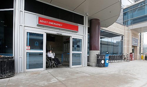 JOHN WOODS / WINNIPEG FREE PRESS
A person in a mask leaves the emergency department at Health Sciences Centre in Winnipeg Sunday, March 15, 2020. The province announced the 7th COVID-19 case.

Reporter: Allen