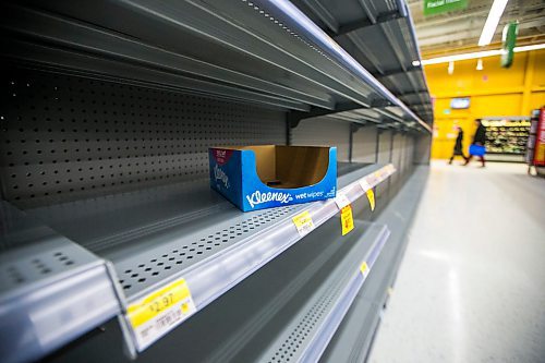 MIKAELA MACKENZIE / WINNIPEG FREE PRESS

Bare shelves in the toilet paper aisle the Grant Park Walmart in Winnipeg on Tuesday, March 17, 2020.
Winnipeg Free Press 2020