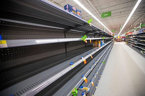 MIKAELA MACKENZIE / WINNIPEG FREE PRESS

Bare shelves in the pasta aisle the Grant Park Walmart in Winnipeg on Tuesday, March 17, 2020.
Winnipeg Free Press 2020