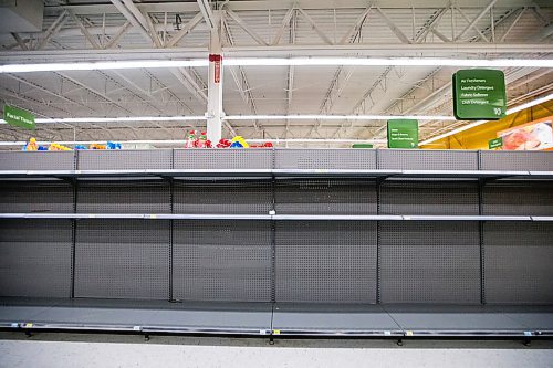 MIKAELA MACKENZIE / WINNIPEG FREE PRESS

Bare shelves in the toilet paper aisle the Grant Park Walmart in Winnipeg on Tuesday, March 17, 2020.
Winnipeg Free Press 2020