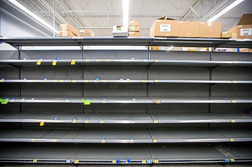 MIKAELA MACKENZIE / WINNIPEG FREE PRESS

Bare shelves in the hand soap aisle at the Grant Park Walmart in Winnipeg on Tuesday, March 17, 2020.
Winnipeg Free Press 2020