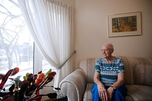 JOHN WOODS / WINNIPEG FREE PRESS
Ninety one year old Joyce Church, a resident at Thorvaldson Care Centre, is photographed in the senior centre during CoVid-19 outbreak in Winnipeg Tuesday, March 17, 2020. The centre has implemented limited visitors and sanitation protocol.

Reporter: Waldman