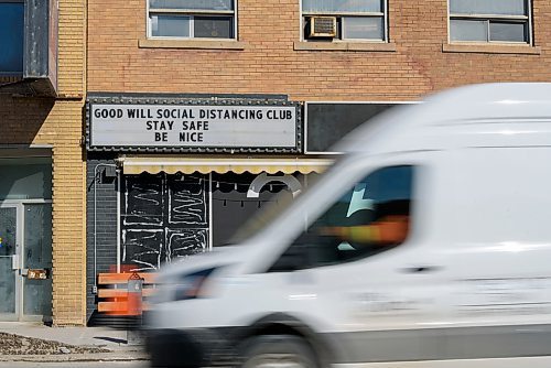 JESSE BOILY / WINNIPEG FREE PRESS
The Good Will Social Club on Portage Ave promotes social distancing on their sign as they remain closed until it is deemed safe to reopen on Thursday, March 19, 2020.
Reporter: