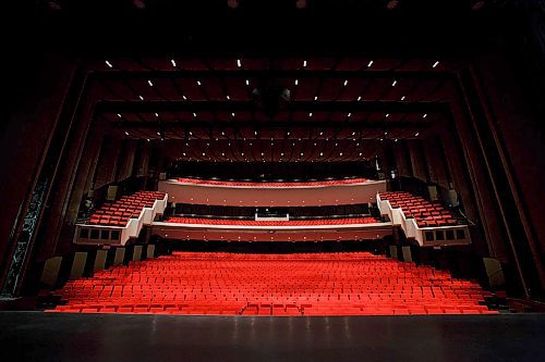 MIKE DEAL / WINNIPEG FREE PRESS
An empty Centennial Concert Hall with a house lights on.
200319 - Thursday, March 19, 2020.