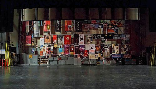 MIKE DEAL / WINNIPEG FREE PRESS
Posters of past shows line the backstage of an empty Centennial Concert Hall.
200319 - Thursday, March 19, 2020.