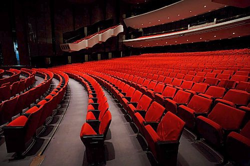 MIKE DEAL / WINNIPEG FREE PRESS
An empty Centennial Concert Hall with a house lights on.
200319 - Thursday, March 19, 2020.