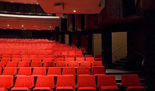 MIKE DEAL / WINNIPEG FREE PRESS
An empty Centennial Concert Hall with a house lights on.
200319 - Thursday, March 19, 2020.