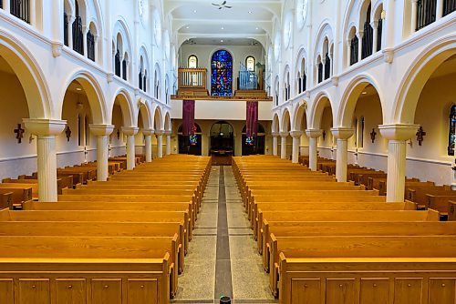 JESSE BOILY / WINNIPEG FREE PRESS
St. Mary's RC Cathedral sits empty but they have plans to livestream their Sunday service amid the COVID-19 outbreak on Thursday, March 19, 2020.
Reporter: Brenda Suderman