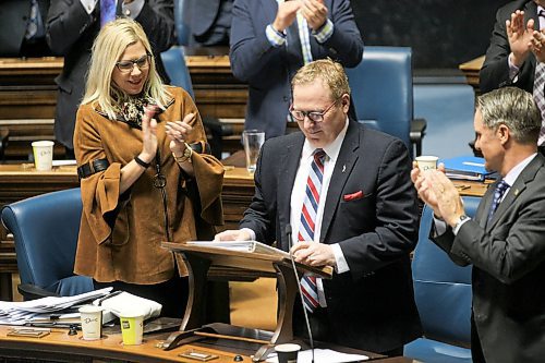 RUTH BONNEVILLE  /  WINNIPEG FREE PRESS 

Local - MB Budget

Manitoba Minister of Finance, Scott Fielding, reads the 2020 budget from the house at the Legislative Building Thursday.


March 19th, 2020
