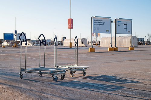 Mike Sudoma / Winnipeg Free Press
Twolone flat bed carts in the middle of an empty IKEA parking lot Thursday evening
March 19, 2020