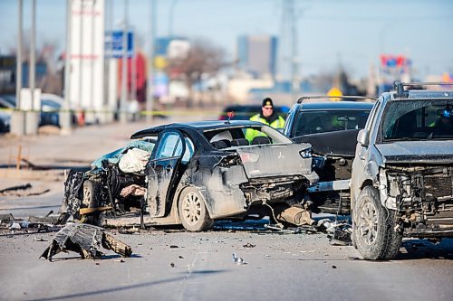 MIKAELA MACKENZIE / WINNIPEG FREE PRESS

Police on the scene of a motor vehicle collision on Regent Avenue at Straight Drive in Winnipeg on Friday, March 20, 2020. 
Winnipeg Free Press 2020
