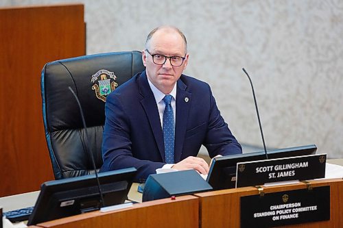 MIKE DEAL / WINNIPEG FREE PRESS
Councillor Scott Gillingham, St. James Ward, during the Winnipeg City Council budget meeting which continued Friday morning.

200320 - Friday, March 20, 2020.