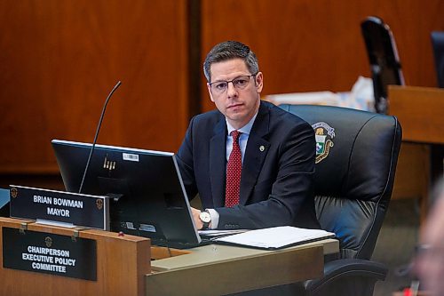MIKE DEAL / WINNIPEG FREE PRESS
Mayor Brian Bowman during the Winnipeg City Council budget meeting which continued Friday morning.

200320 - Friday, March 20, 2020.