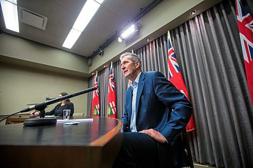 MIKAELA MACKENZIE / WINNIPEG FREE PRESS

Premier Brian Pallister announces a state of emergency in the province of Manitoba at the Manitoba Legislative Building in Winnipeg on Friday, March 20, 2020. 
Winnipeg Free Press 2020