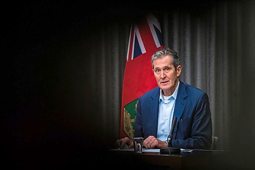 MIKAELA MACKENZIE / WINNIPEG FREE PRESS

Premier Brian Pallister announces a state of emergency in the province of Manitoba at the Manitoba Legislative Building in Winnipeg on Friday, March 20, 2020. 
Winnipeg Free Press 2020