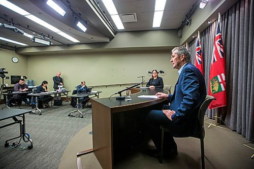 MIKAELA MACKENZIE / WINNIPEG FREE PRESS

Premier Brian Pallister announces a state of emergency in the province of Manitoba at the Manitoba Legislative Building in Winnipeg on Friday, March 20, 2020. 
Winnipeg Free Press 2020