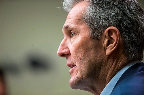 MIKAELA MACKENZIE / WINNIPEG FREE PRESS

Premier Brian Pallister announces a state of emergency in the province of Manitoba at the Manitoba Legislative Building in Winnipeg on Friday, March 20, 2020. 
Winnipeg Free Press 2020